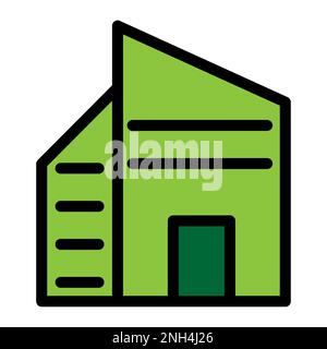 Building icon line isolated on white background. Black flat thin icon on modern outline style. Linear symbol and editable stroke. Simple and pixel per Stock Vector