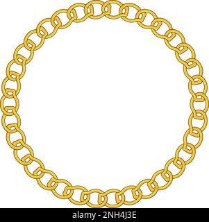 Round Chain frame. Circle chains border. Boho bracelet Stock Vector