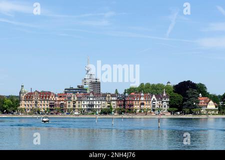 Representative residential buildings on Seestrasse, Constance, Baden-Wuerttemberg, Germany Stock Photo