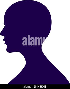 Young Woman Profile. Girl silhouette face. Elegant logo. Stock Vector