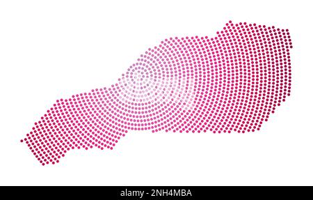 Little Stirrup Cay dotted map. Digital style shape of Little Stirrup Cay. Tech icon of the island with graduated dots. Attractive vector illustration. Stock Vector