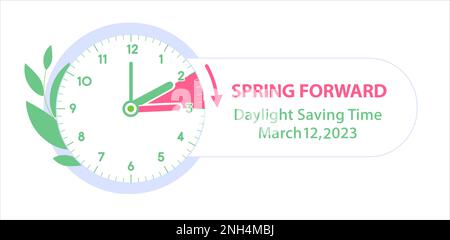 Daylight Saving Time Begins 2023 Web Banner. Change Your Clocks Forward ...