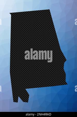 Low Poly Map of Alabama State (USA). Polygonal Shape Vector ...