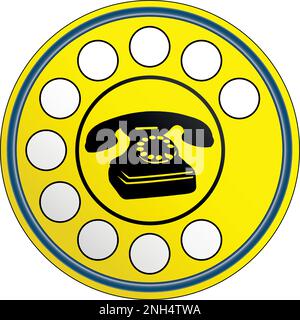Vintage state telephone signboard, Italy, years 1960-1970, vector illustration Stock Vector