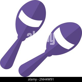 Isolated silhouette of a maracas musical instrument icon Vector Stock Vector