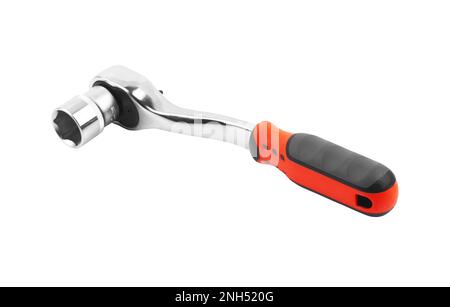 Wrench with ratchet isolated on white background Stock Photo