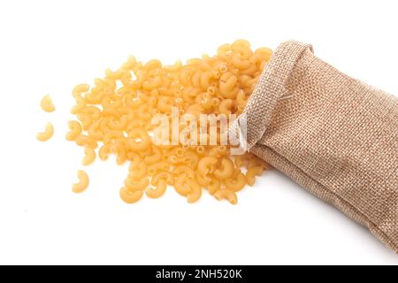 Elbow macaroni isolated on a white background Stock Photo