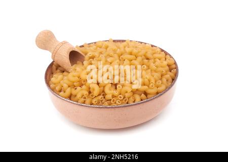 Elbow macaroni isolated on a white background Stock Photo