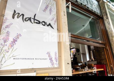 Restaurant Mabou Istanbul Turkey. Mediterranean cuisine, pasta & wine Italian cuisine in Turkey Stock Photo