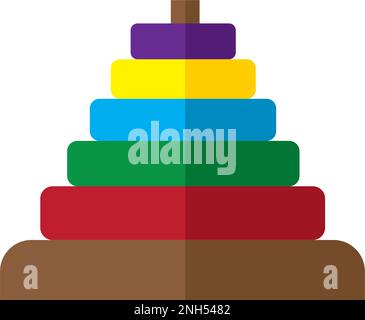 Isolated colored baby stack pyramid toy icon Vector Stock Vector