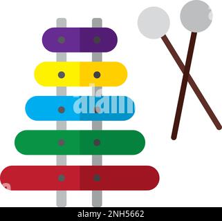 Isolated colored xylophone musical instrument icon Vector Stock Vector