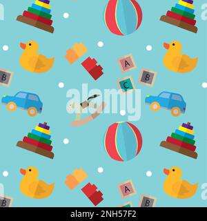 Seamless pattern background with toy icons Vector Stock Vector