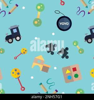 Seamless pattern background with toy icons Vector Stock Vector