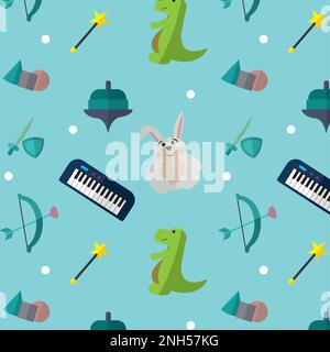Seamless pattern background with toy icons Vector Stock Vector