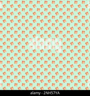 Watercolor pattern with a sheet of notepad on a green background for the design of packaging products, textiles, wallpaper and more Stock Photo