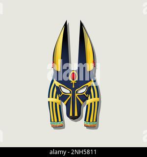 Egyptian god Anubis mask, vector icon Stock Vector