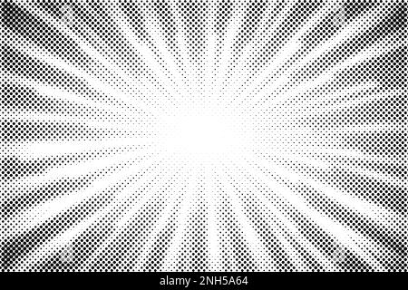 Comics background. Abstract lines backdrop. Shading sunrays. Design frames for title book. Texture explosive polka. Beam action. Pattern motion flash Stock Vector