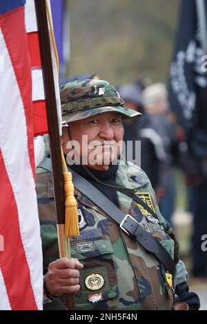 WASHINGTON, DC - November 10, 2007. Native American Navajo Veteran Soldier at Veterans Day parade, Washington DC Stock Photo