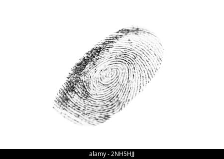 Black fingerprint made with ink on white background Stock Photo