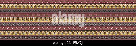 Embroidery ethnic Neckline Mughal arts flowers borders and bunch textile designs artwork pattern with watercolor, trending, Stock Photo