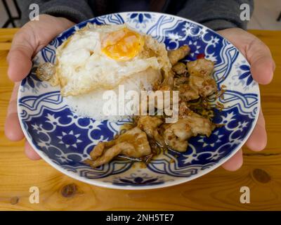 Stir fried crispy pork with rice, stock photo Stock Photo
