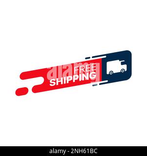 Goods free delivery service icon. Food express delivery, retail or logistics company or parcel quick shipping vector icon. Shop goods free delivery em Stock Vector