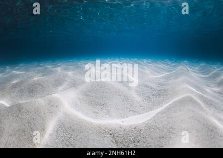 Tropical blue ocean with white sand underwater in Hawaiian island. Ocean texture background Stock Photo