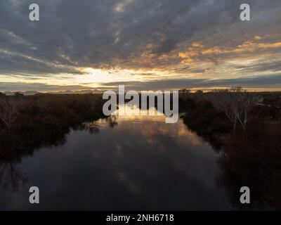 Lower Colorado River by Yuma Az at Sunrise Stock Photo