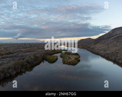 Gillespie Dam Bridge, Spanning Gila River Stock Photo