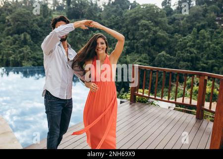 Fun and Romantic Summer Pool Engagement Session | San Jose, CA