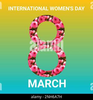 International Women's Day. 8 March. Floral background. Vector illustration Stock Vector