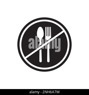 Food ban logo design vector illustration on white background. Stock Vector