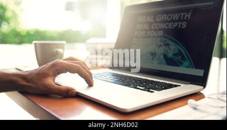 Taking this time at home to get work done. an unrecognizable businessman working at home. Stock Photo
