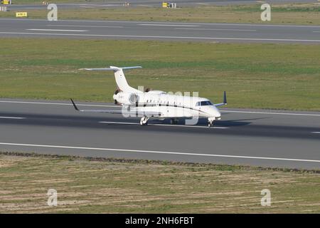 ISTANBUL, TURKIYE - NOVEMBER 05, 2022: Air Hamburg Embraer 135BJ (1171) landing to Istanbul International Airport Stock Photo