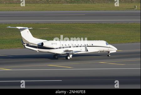 ISTANBUL, TURKIYE - NOVEMBER 05, 2022: Air Hamburg Embraer 135BJ (1171) landing to Istanbul International Airport Stock Photo