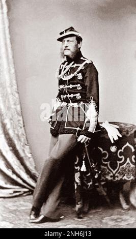 Vintage photo of Grand Duke Konstantin Nikolaevich, Son of Emperor Nicholas I. The grand duke was the second son of Emperor Nicholas I (1796--1855) and Empress Alexandra (1798-1860). Trained in naval sciences, languages, mathematics, and navigation by Count Fedor Petrovich Litke (1797-1882), a navigator, geographer, and Arctic explorer, Konstantin was appointed to the State Council in 1850. In 1853 he was promoted to admiral and made head of the naval department. In that capacity he presided over the disastrous Russian naval operations in the Crimean War, after which he oversaw the modernizati Stock Photo