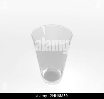 A shaker pint shaped beer glass filled with beer and a head of foam on an  isolated white background - 3D renders Stock Photo - Alamy