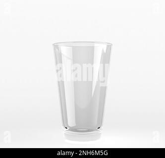 A shaker pint shaped beer glass filled with beer and a head of foam on an  isolated white background - 3D renders Stock Photo - Alamy