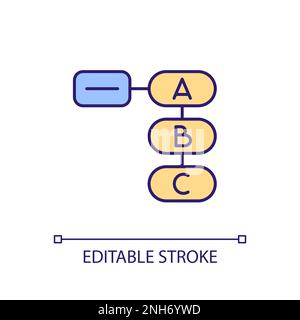 Algorithm of task solving RGB color icon Stock Vector