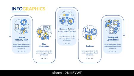 Effective disaster recovery plan blue rectangle infographic template Stock Vector