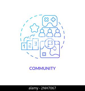 Community blue gradient concept icon Stock Vector