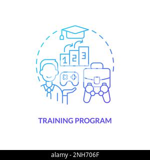 Training program blue gradient concept icon Stock Vector