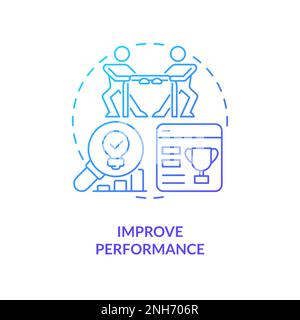 Improve performance blue gradient concept icon Stock Vector
