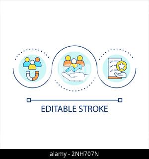 Engage candidates from underrated groups loop concept icon Stock Vector