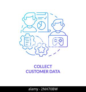 Collect customer data blue gradient concept icon Stock Vector