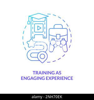 Training as engaging experience blue gradient concept icon Stock Vector