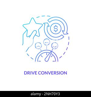 Drive conversion blue gradient concept icon Stock Vector