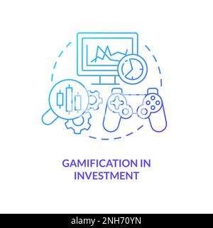 Gamification in investment blue gradient concept icon Stock Vector