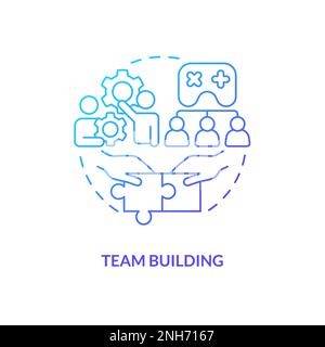 Team building blue gradient concept icon Stock Vector