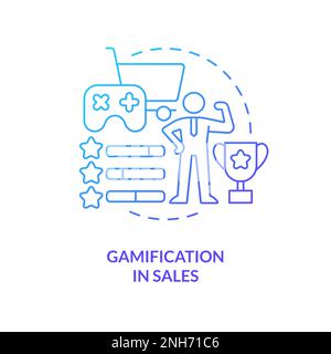 Gamification in sales blue gradient concept icon Stock Vector